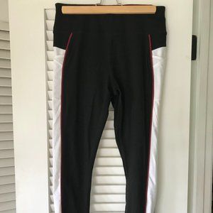 black workout/yoga pants with side stripes